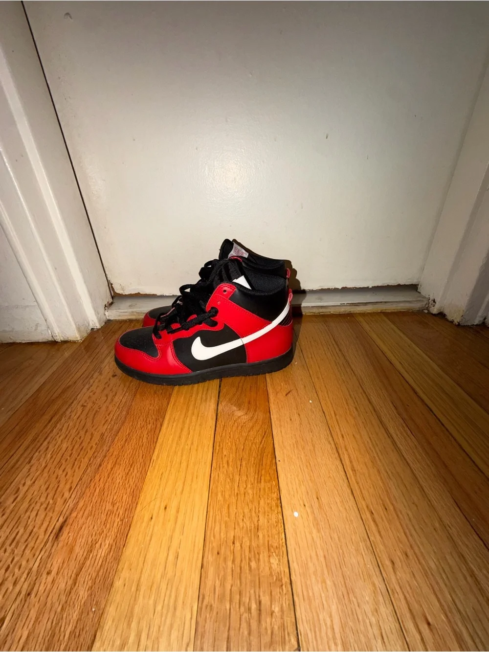 Nike Kids Black and Red High-Top Sneakers